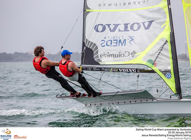 ISAF Sailing World Cup – Miami - Chilean 49er ©  Jesus Renedo / Sailing Energy http://www.sailingenergy.com/